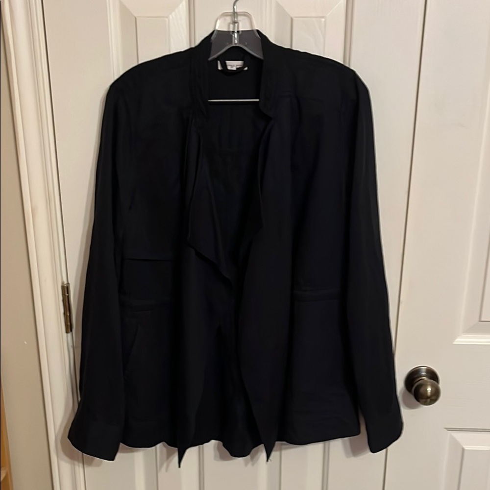 Silence + Noise Black Trench Coat Relaxed Fit